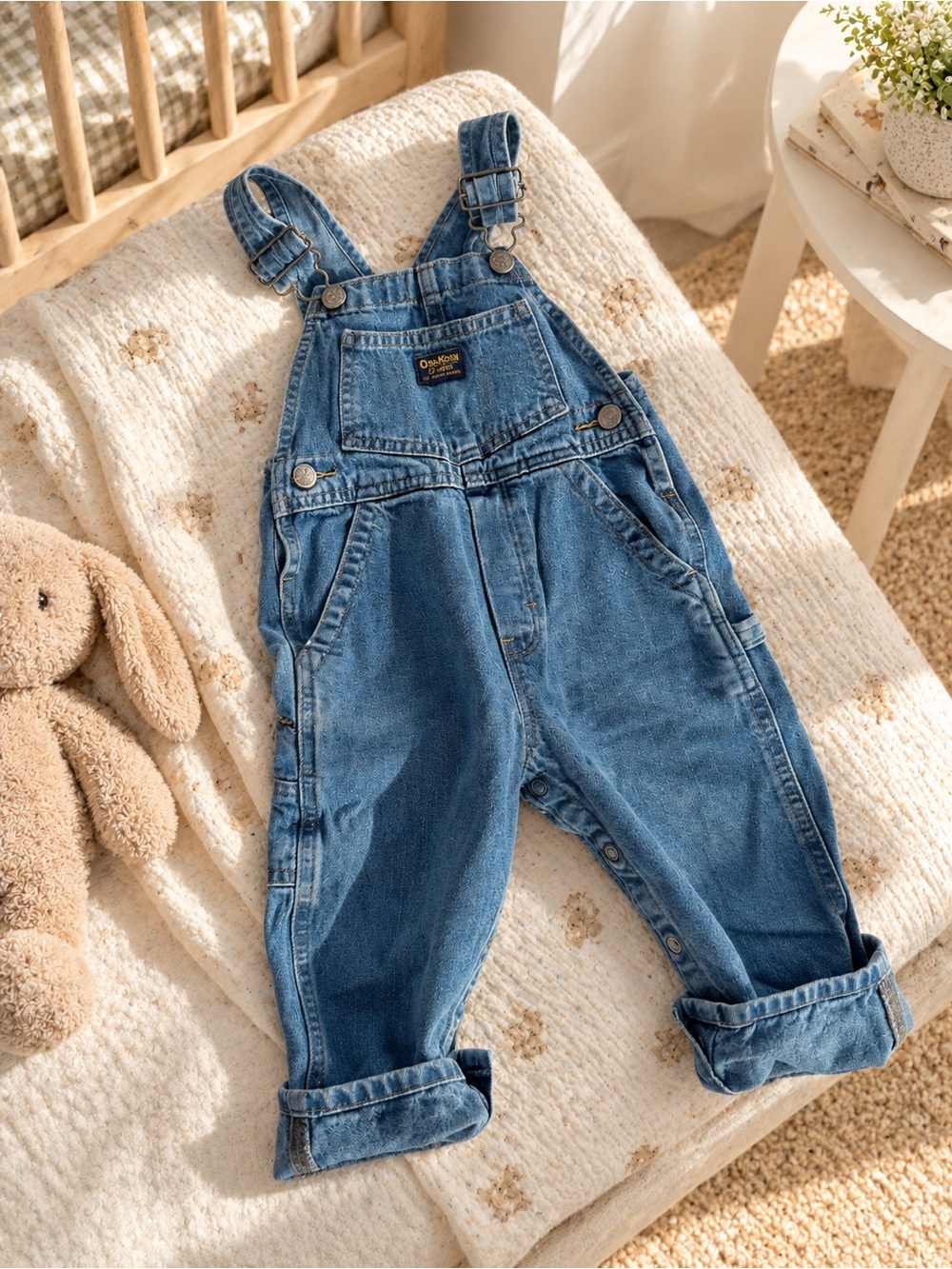 Vintage OshKosh B’Gosh VESTBAK Denim Overalls Kids 90s Blue Jean